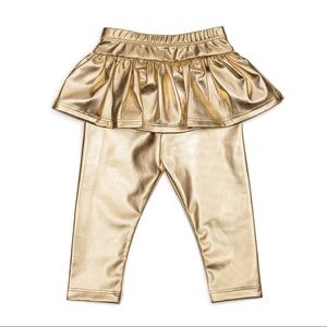 Baby girl toddler gold skirted ruffled leggings